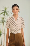 Clarisse Petite Floral Blouse in Off White