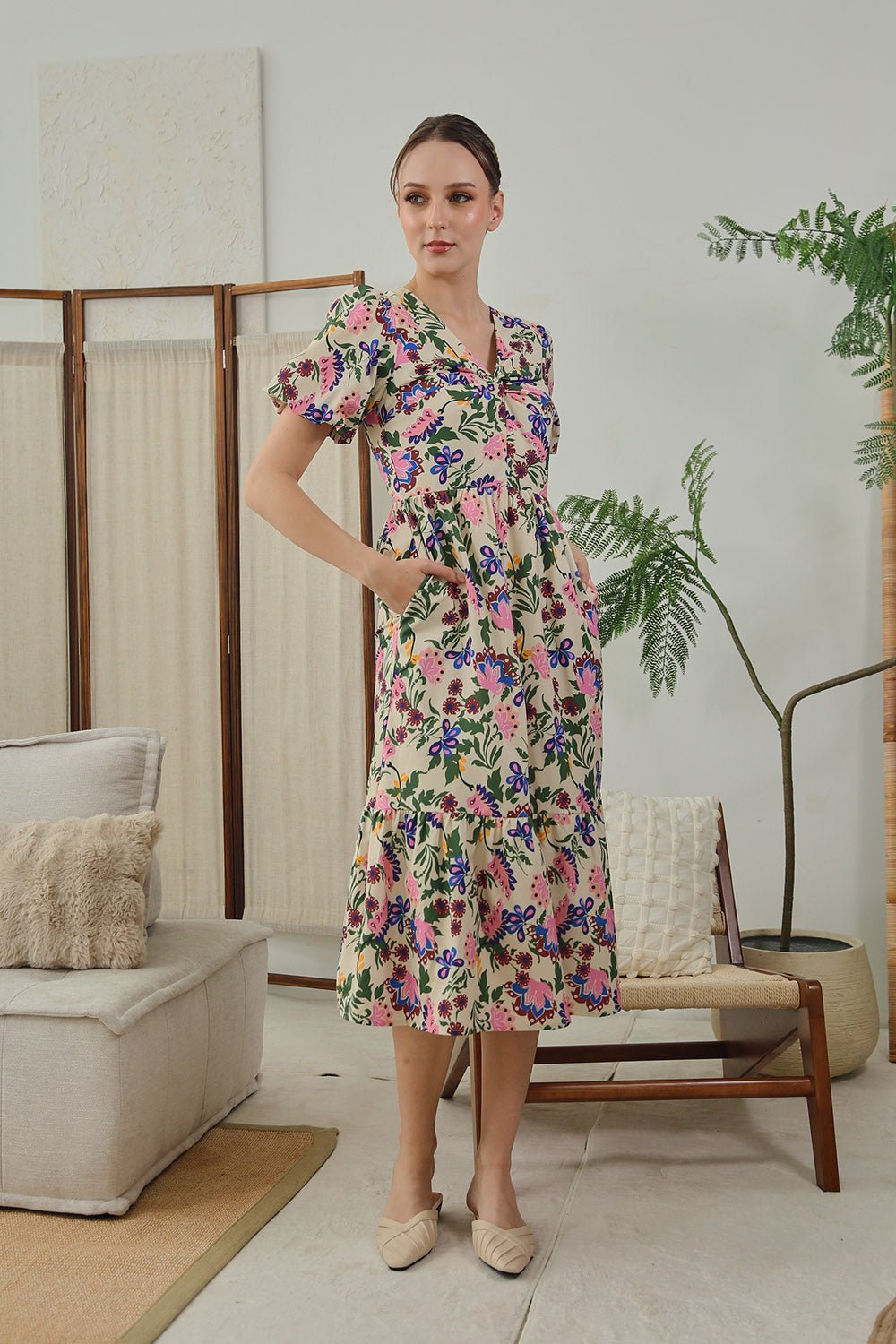 Marisa Midi Dress in Garden Bloom - 圖片 4