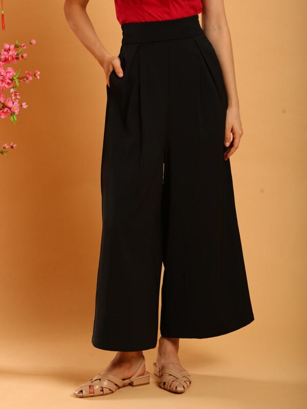 Liesa Wide Leg Pants in Black