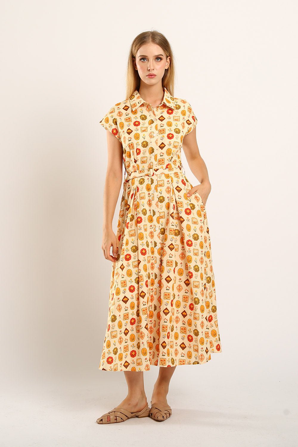 Dezza Midi Dress in Mandarin Floral - Image 6
