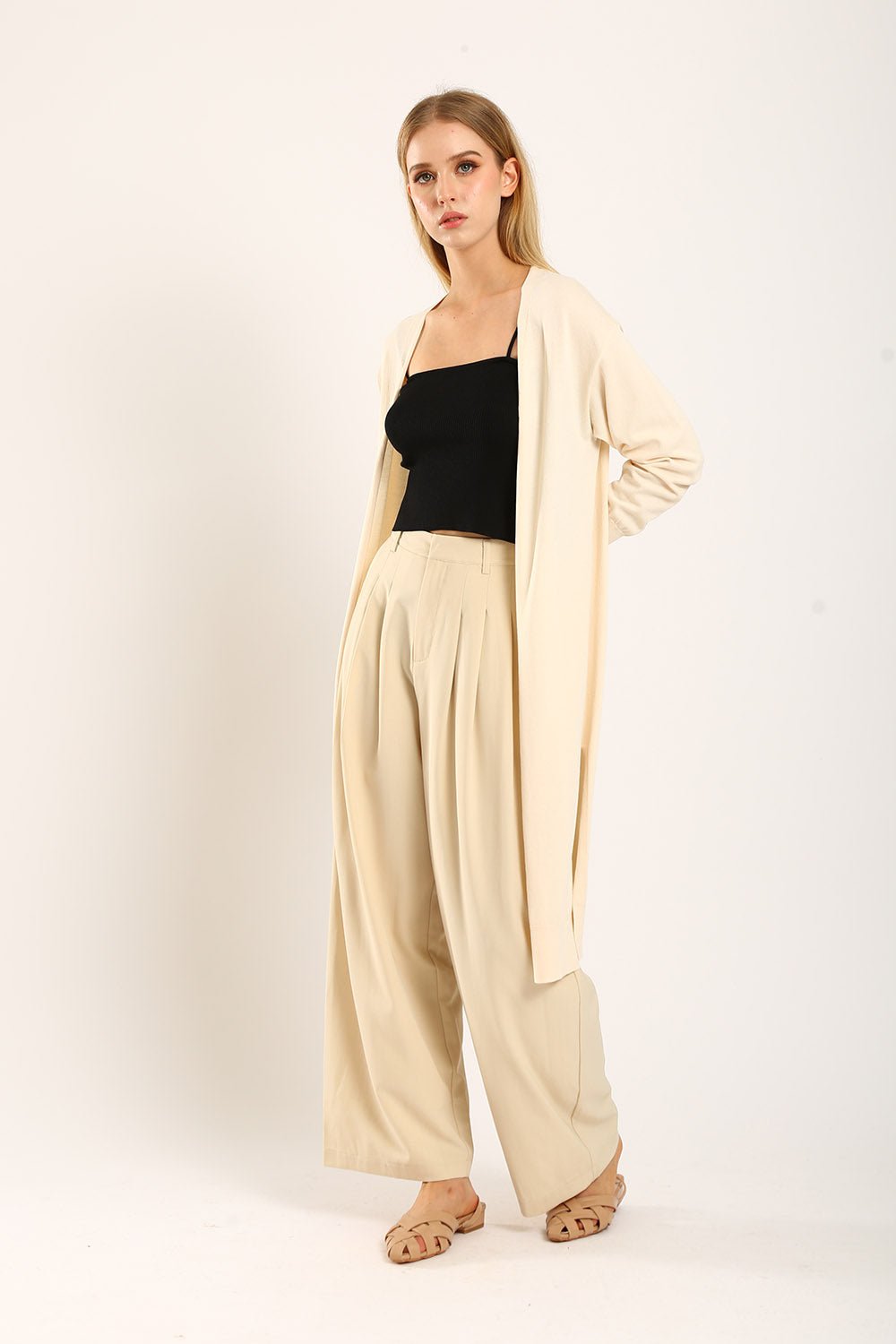 Tonie Long Knit Cardigan in Apricot - Image 8