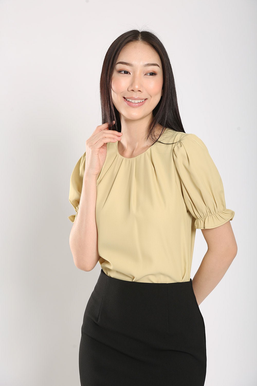 Geia Blouse in Pastel Yellow - Imej 4