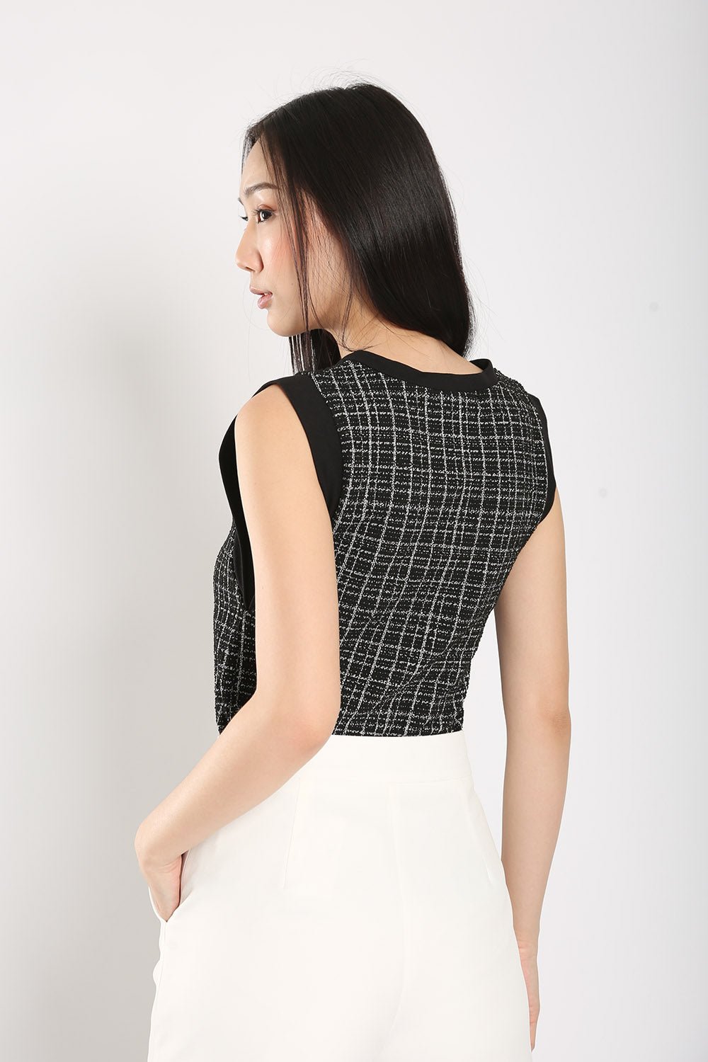 Alayna Top in Black Tweed – Bild 7
