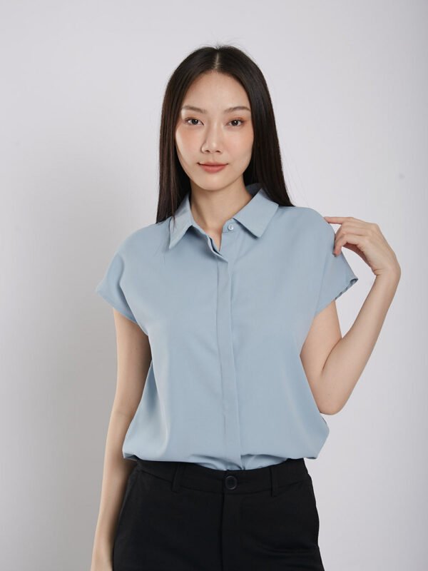 Aella Button Down Shirt in Dust Blue