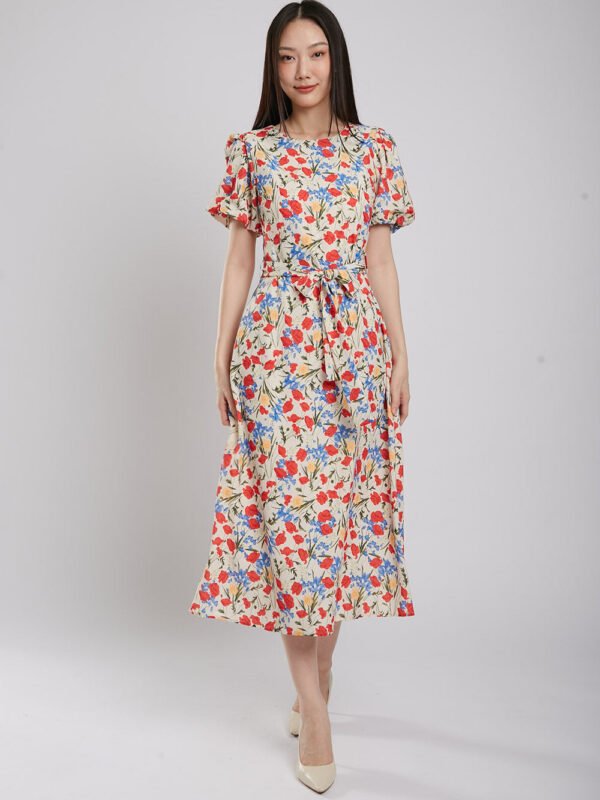 Quintessa Maxi Dress in Red Floral