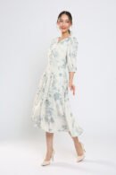 Marcy Maxi Dress in Grey Floral
