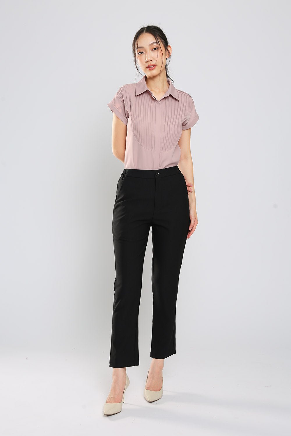 Monalise Tailored Pants in Black - Imej 2