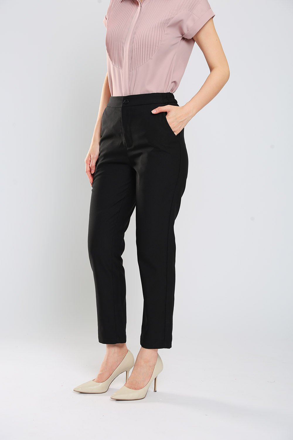 Monalise Tailored Pants in Black - Imej 4