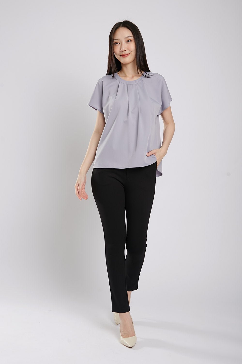 Ashanti Basic Top in Grey - Imej 7