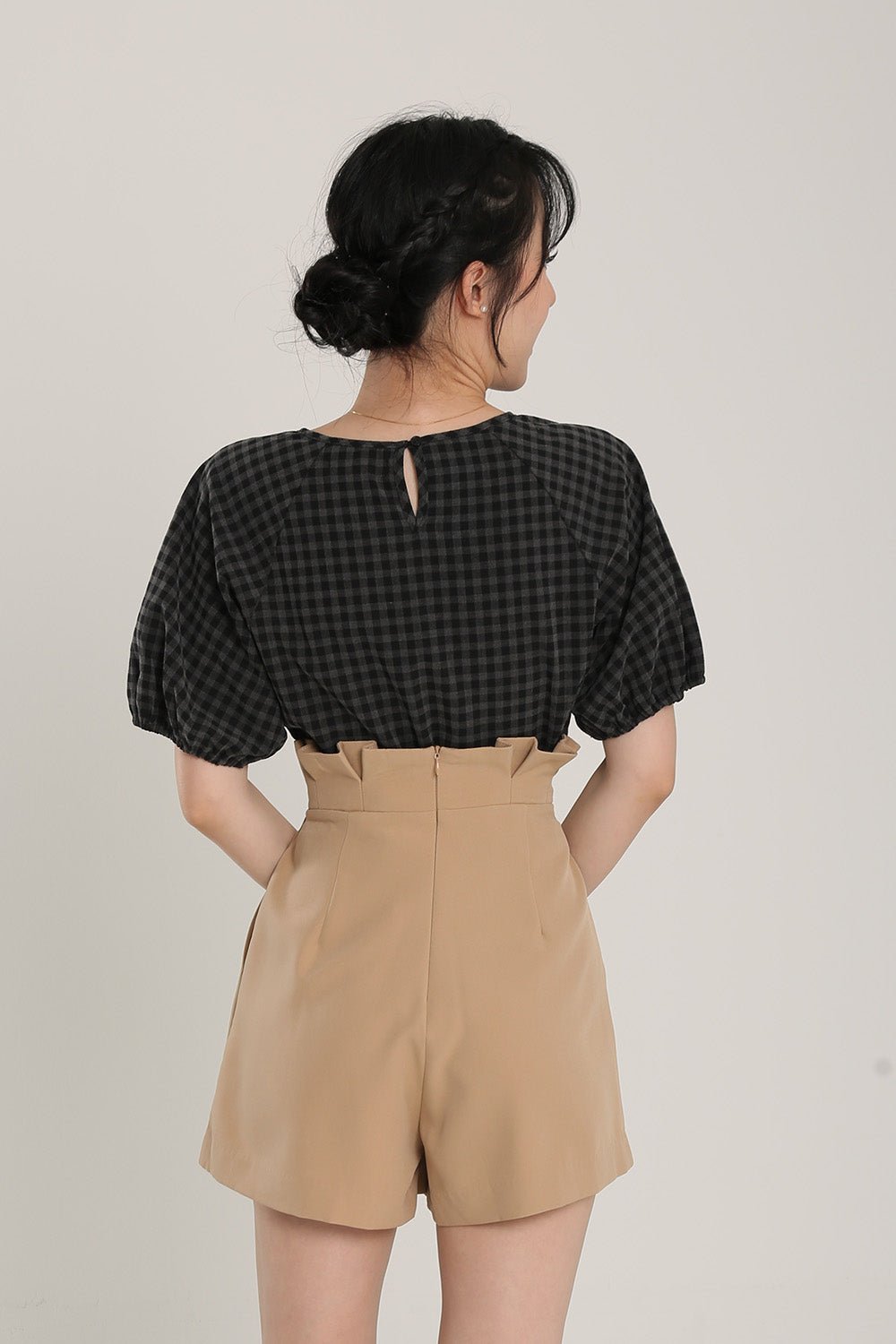 Rania Gingham Top in Black - 圖片 6