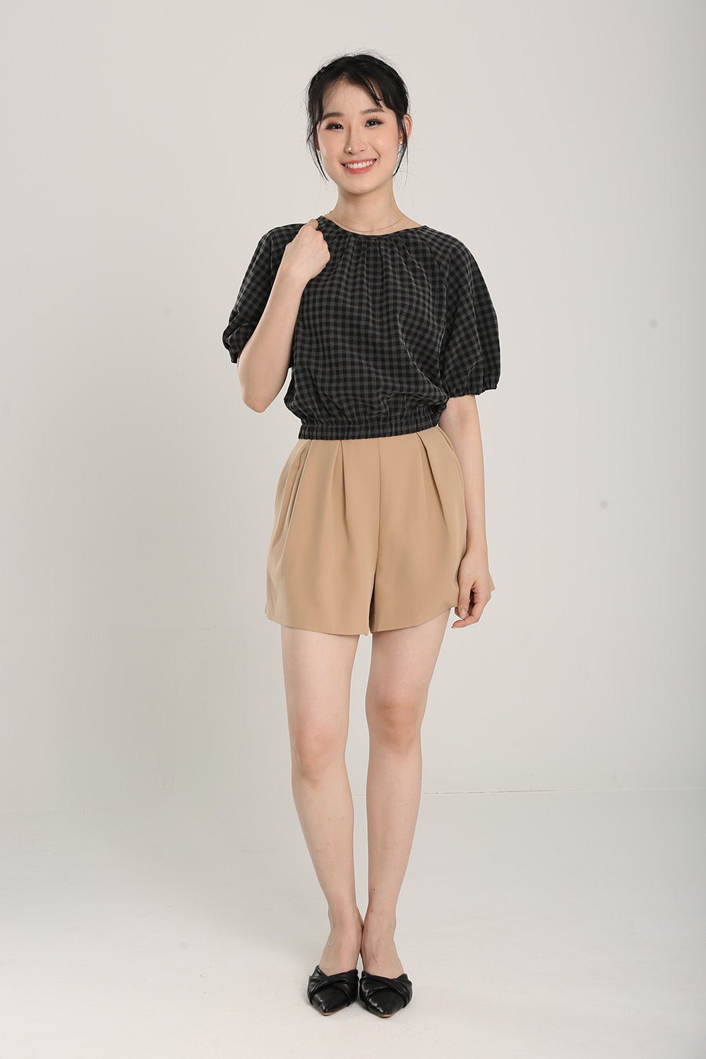 Rania Gingham Top in Black - 圖片 7
