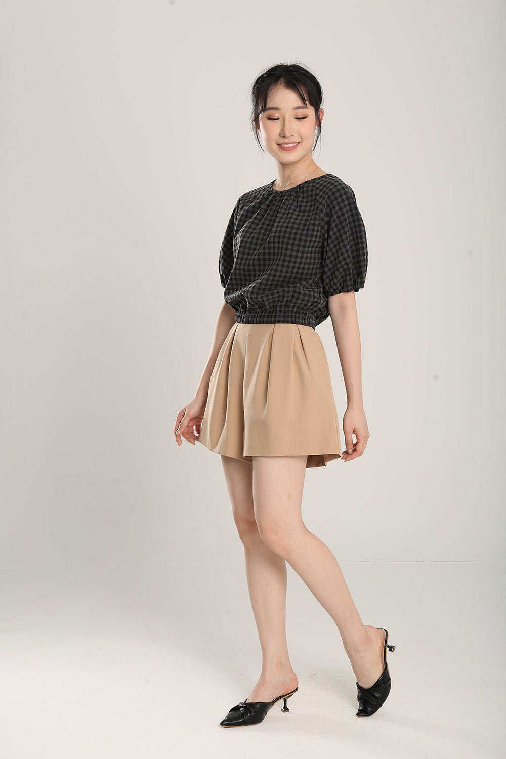 Rania Gingham Top in Black - 圖片 9