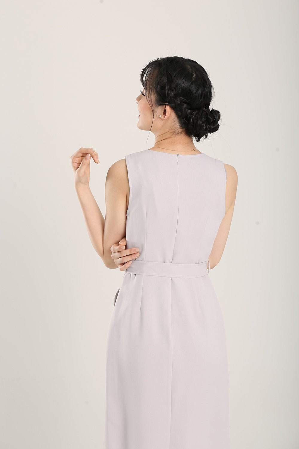 Anokhi Midi Dress in Grey - Imej 10