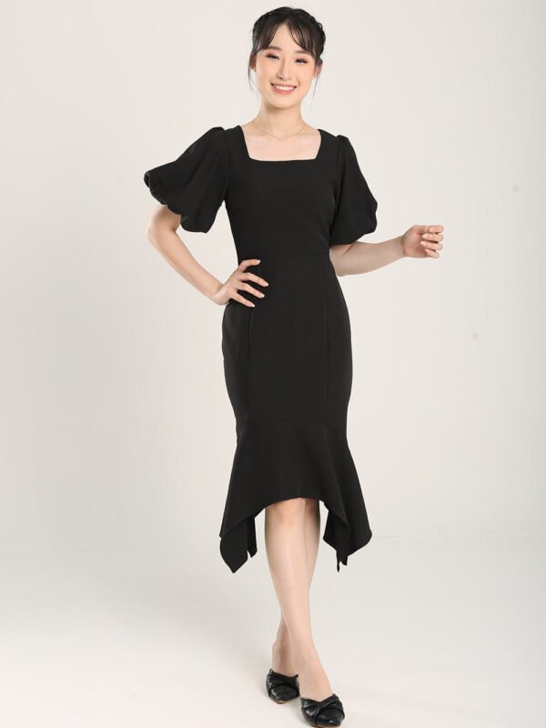 Margaux Mermaid Bodycon Dress in Black