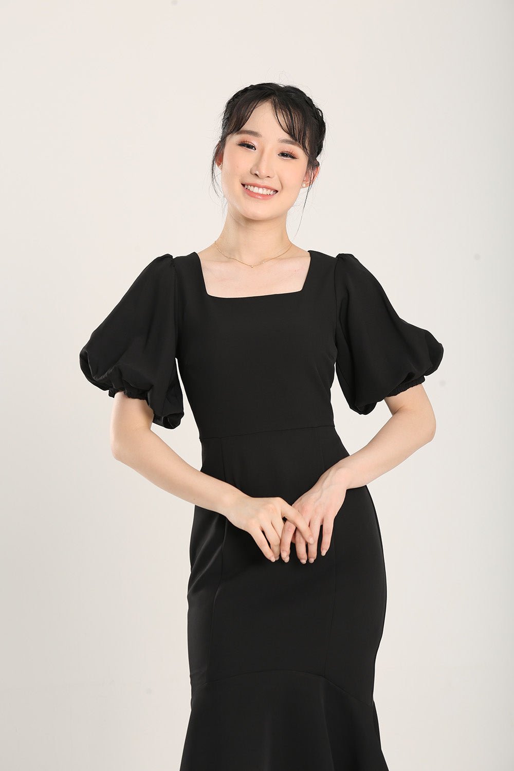 Margaux Mermaid Bodycon Dress in Black - Imej 7