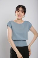 Graciela V-Slit Knit Top in Slate Blue