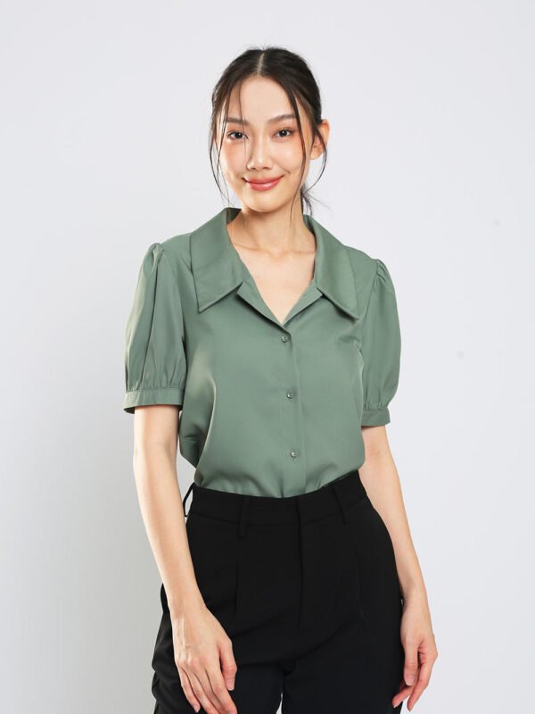 Madebynm Button Down Shirt in Sage